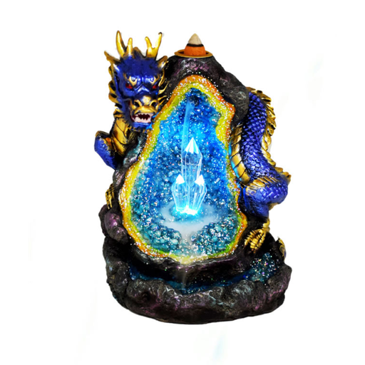 [Q-1939-14] FANTASY GIFT INCENSE BURNER  (BLUE DRAGON BACKFLOW WITH LED)