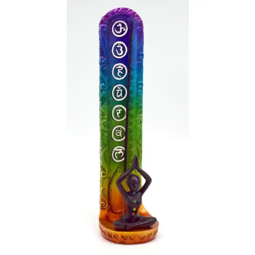 [Q-1939-31] FANTASY GIFT INCENSE BURNER  (CHAKRA COLORED)