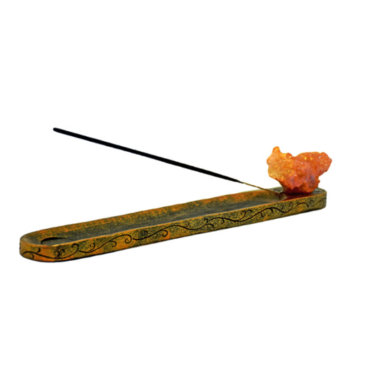 [Q-1939-19] FANTASY GIFT INCENSE BURNER  (ORANGE QUARTZ GEODE)