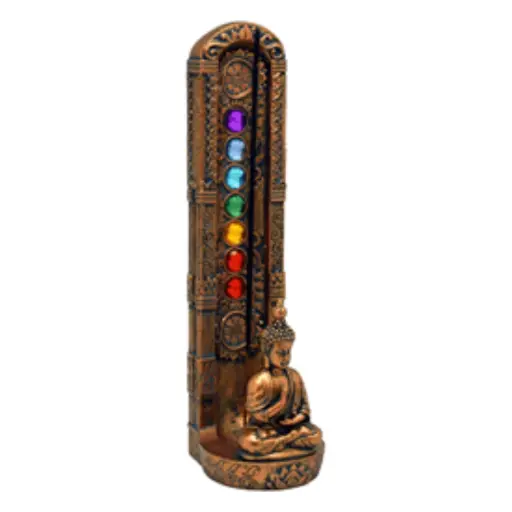 [Q-1939-30] FANTASY GIFT INCENSE BURNER  (STANDING BUDDHA CHAKRA STONE)