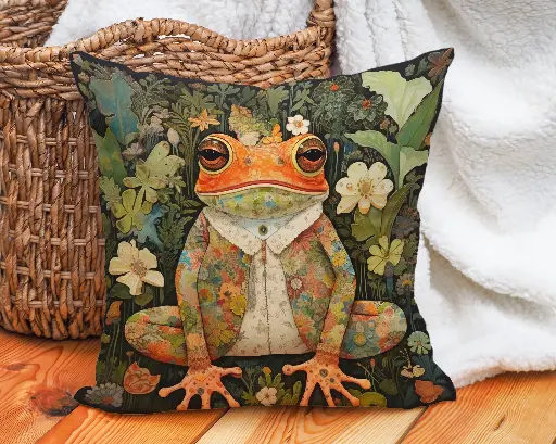 [Q-3074-15] PILLOW SMALL SIZE (FROG)