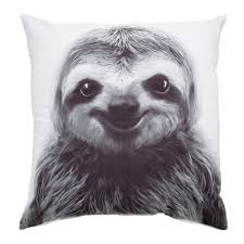 [Q-3074-07] PILLOW SMALL SIZE (SILVER SLOTH)