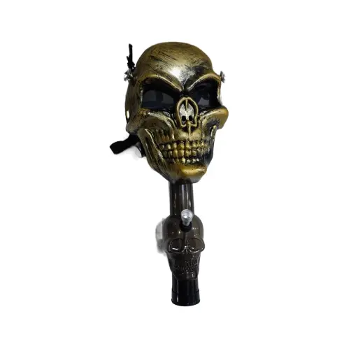 [Q-2064-06] GAS MASK WATER PIPE  (BROWN SKULL)