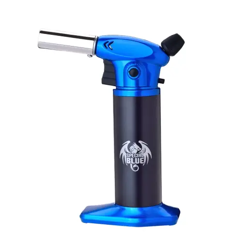 [Q-3617] SPECIAL BLUE ZION ADJUSTABLE FLAME BUTANE TORCH LIGHTER (Black)