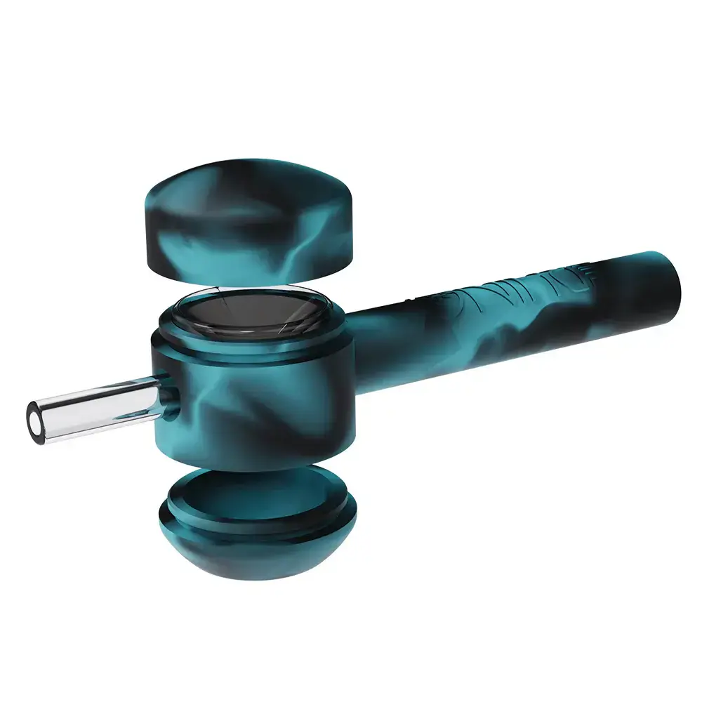 [Q-4032] WHITE RHINO HANDPIPE TO STRAW ORIGINAL (TURQUOISE BLACK)