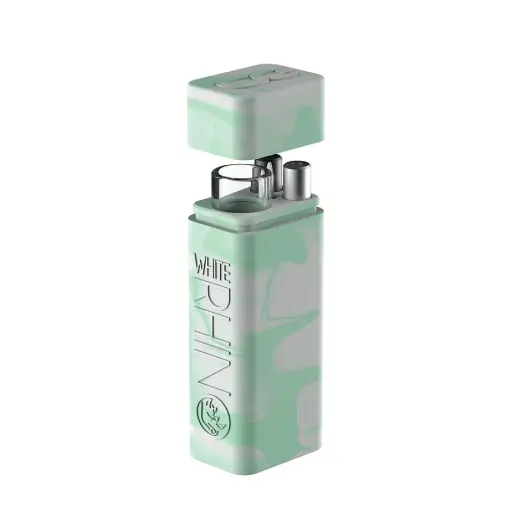 [Q-4040] WHITE RHINO SILICONE DUGOUT GLOW IN THE DARK  (Mint White)