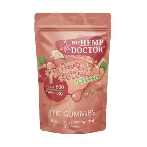 [Q-4254-02] HEMP DOCTOR 780mg 12ct Gummy Rings DELTA-8 DELTA-9 (Cherry Rings)