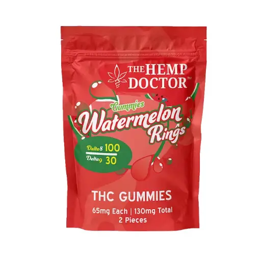 [Q-4254-05] HEMP DOCTOR 780mg 12ct Gummy Rings DELTA-8 DELTA-9 (Watermelon Rings)