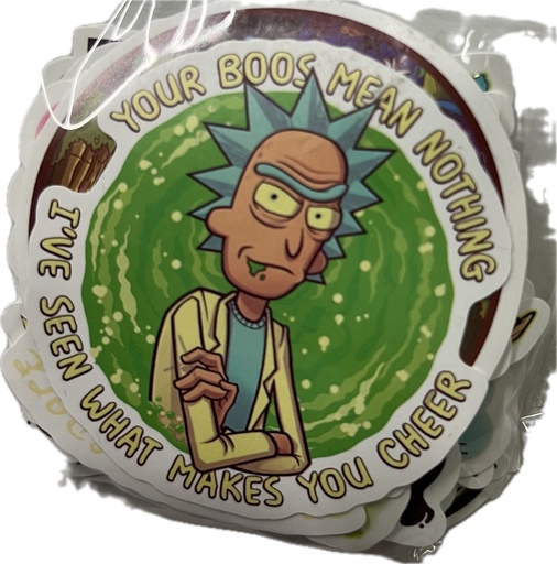 [Q-4231-01] STICKERS 50PCS PACK (RICK & MORTY ASSORTED)