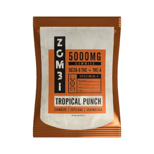 [Q-4265-03] ZOMBI 5000mg Gummies DELTA-8 THC-A (Tropical Punch)