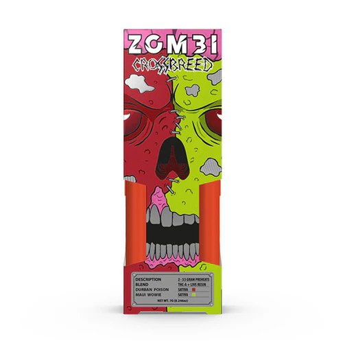 [Q-4268-03] ZOMBI 7g Crossbreed Juggernaut Disposables THC-A 6PK DISPLAY (Sativa)