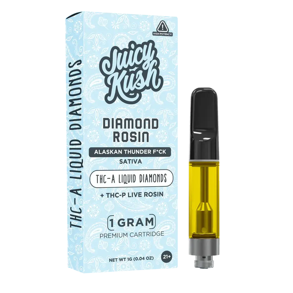 [Q-4255-01] JUICY KUSH 1G Cartridges THC-A THC-P 5PK a BOX (Alakan Thunderfuck)