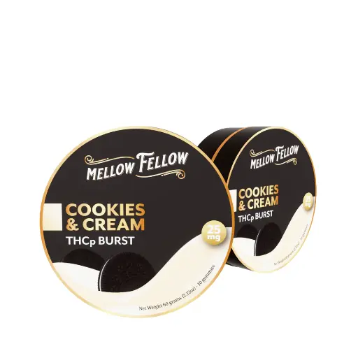 [T-1247-03] Mellow Fellow THCP Bursts Gummies - 25MG (COOKIES AND CREAM)