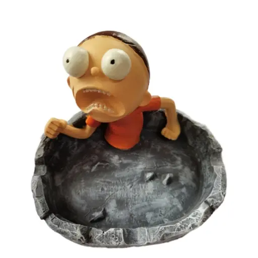 [Q-4276-02] 10CM RESIN ASHTRAY   (MORTY RUNNING)