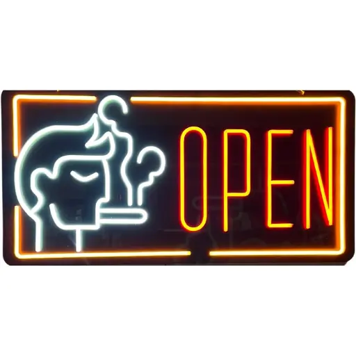 [Q-4291-07] WINDOW SIGN LED NEON  (OPEN WITH GUY)