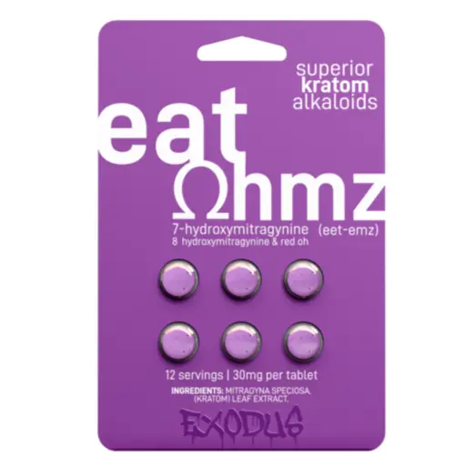 [Q-1784-04] EAT OHMZ (7-HYDROXYMITRAGYNINE) KRATOM Capsules (Purple 6CT 180MG 6PK)