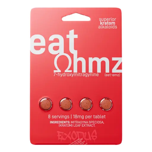 [Q-1784-06] EAT OHMZ (7-HYDROXYMITRAGYNINE) KRATOM Capsules (Red 4CT 72MG 6PK)