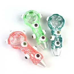 [Q-2409] HAND PIPE 4 (MELTED EYES ASSORTED COLOR)