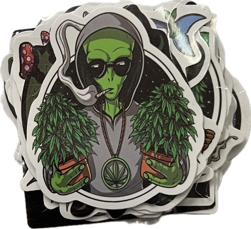 [Q-4231-09] STICKERS 50PCS PACK (Alien Smoking)