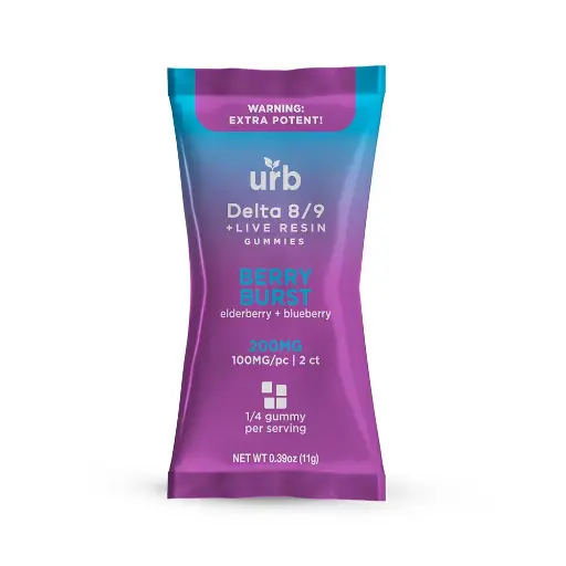 [Q-4394-04] Lifted Made URB 200MG D8/D9 50PK Gummies (Berry Burst)