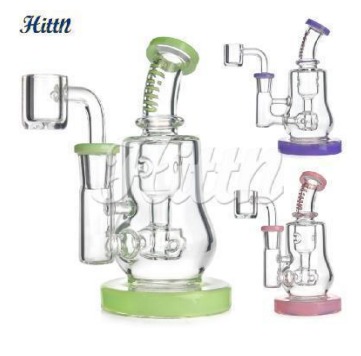 WATER PIPE 6.2 inches with Golden Hittn logo with14mm quartz banger pink, green, purple