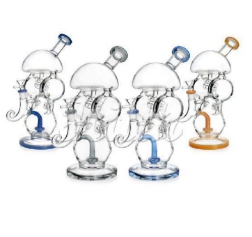 WATER PIPE 11.8 inches big recycler showerhead perc + disc perc coil diffuser mixed colors