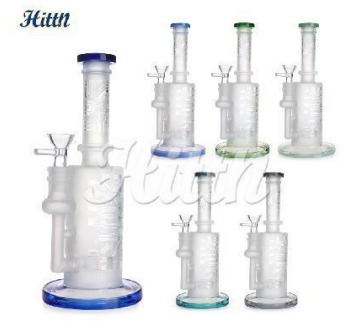 10” Sandblasted Showerhead Perc Bong with 14mm bowl mixed colors