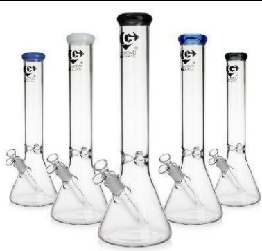 16 inches 50mm *5mm Base diameter: 5.2 inches with 14mm bowl With Diamond logo mixed colors