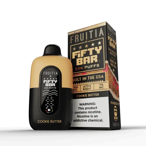 [Q-4466-04] Fifty Bar FRUITIA 20K Puffs 5pk (Cookie Butter)