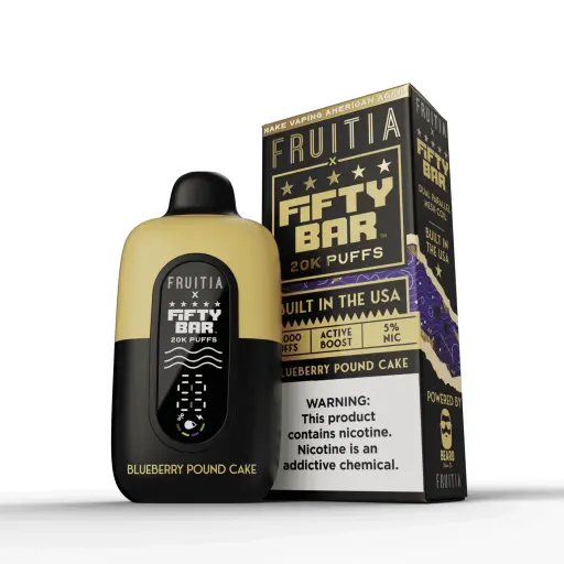 [Q-4466-06] Fifty Bar FRUITIA 20K Puffs 5pk (Blueberry Pound Cake)