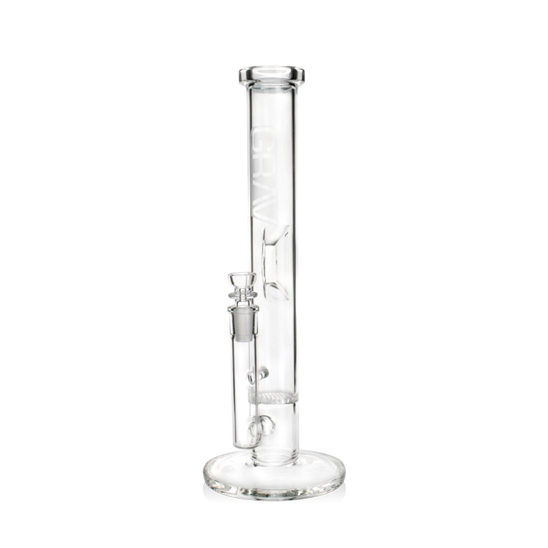 WATER PIPE GRAV GLASS 12" ICE CATCHER AND HONEYCOMB PERC