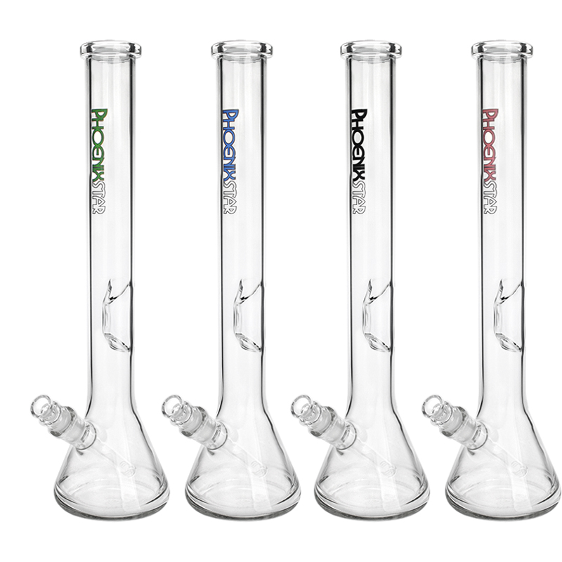 PHOENIXSTAR WATER PIPE 16.5"  44MM GLASS DIAMETER BEAKER MIXED COLOURS