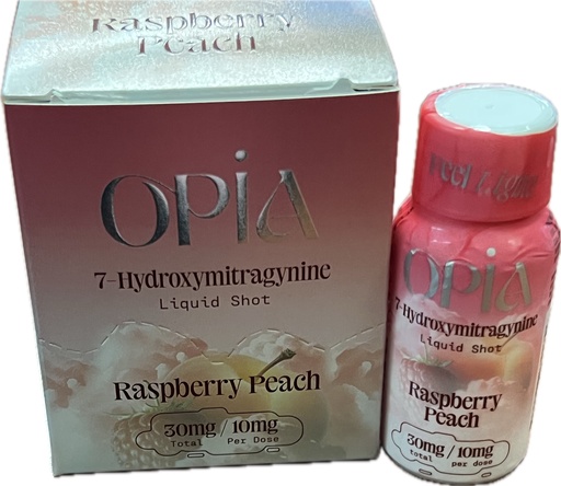 [Q-3023-05] OPIA 7-HYDROXYMITRAGYNINE SHOT 30MG BOX OF 12 (Raspberry Peach)