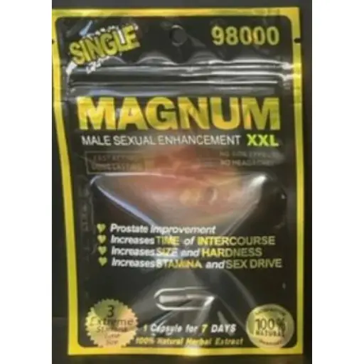 [Q-4519-04] ENHANCEMENT MAGNUM XXL 98000MG SINGLE PILL 24 PER BOX  (Black)