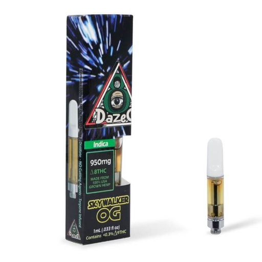 [Q-4535-01] Dazed 950mg THC Cart (Skywalker OG Indica)