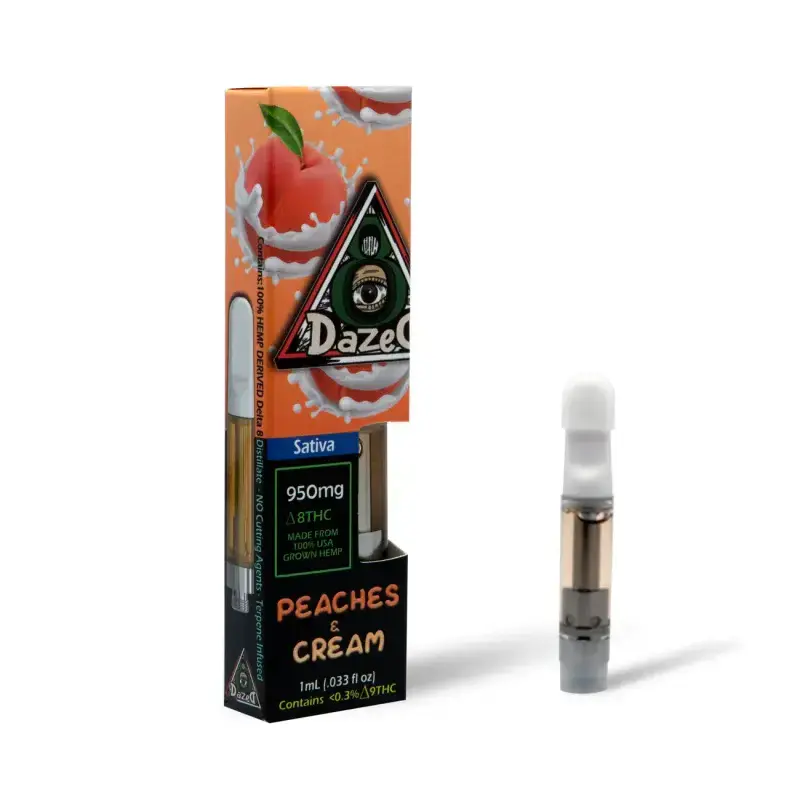 [Q-4535-02] Dazed 950mg THC Cart (Peaches & Cream Sativa)