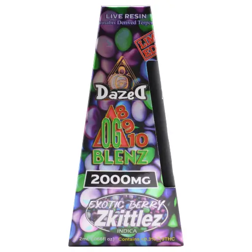 [Q-4536-02] Dazed OG BLENZ THC 2G Dispo (Exotic Berry Zkittlez INDICA)