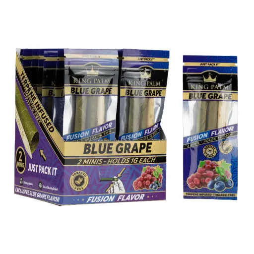 [Q-4546-03] KING PALM CONES MINI 2PK 20CT  (BLUE GRAPE)