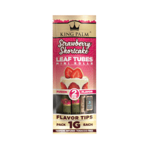 [Q-4569-02] KING PALM MINI LEAF TUBE 2PK 20CT (STRAWBERRY SHORTCAKE)