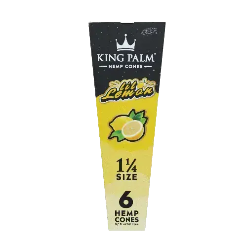 [Q-4565-04] KING PALM HEMP CONES  1 1/4 6PK (LIL LEMONS)