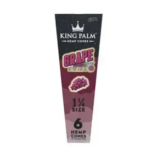 [Q-4565-05] KING PALM HEMP CONES  1 1/4 6PK (GRAPE SWISH)