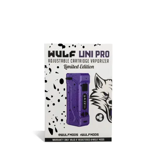 [Q-4163] WULF UNI PRO CARTRIDGE VAPORIZER  (PURPLE BLACK SPLATTER)