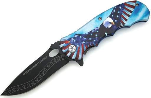 [Q-4453] Defense Knife  (American Flag With Eagle)