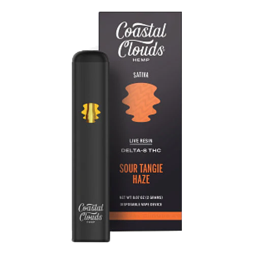 [Q-4670-05] COASTAL CLOUDS D8 THC 2G DISPO 5pk (Sour Tangie Haze Sativa)