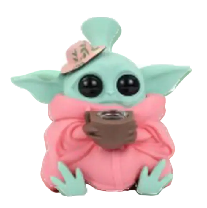 [Q-3362-02] SILICONE BABY YODA - ASSORTED DESIGN (Pink With Hat)