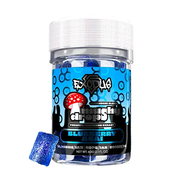 [Q-4705-01] Exodus Mushy Drops Gummies 20ct  10000mg  (Blueberry Acai)