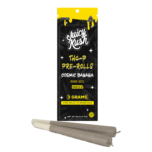 [Q-4708-03] Juicy Kush THC-P Pre-Rolls 3G (2ct) Premium Exotic  5ct display  (Cosmic Banana)