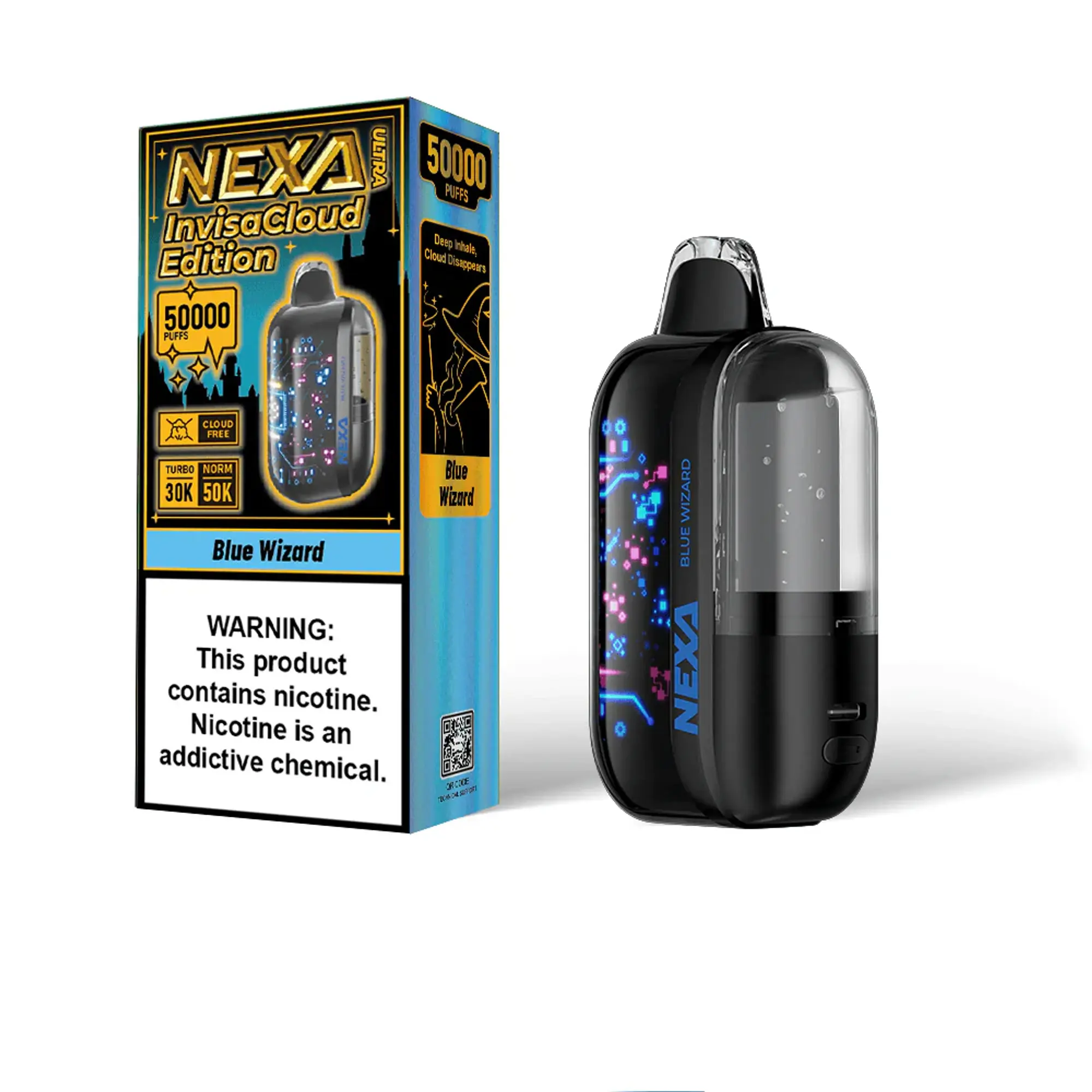 [Q-4744-01] NEXA ULTRA  INVISA CLOUD 50K PUFF 100ML 5pk (BLUE WIZARD)