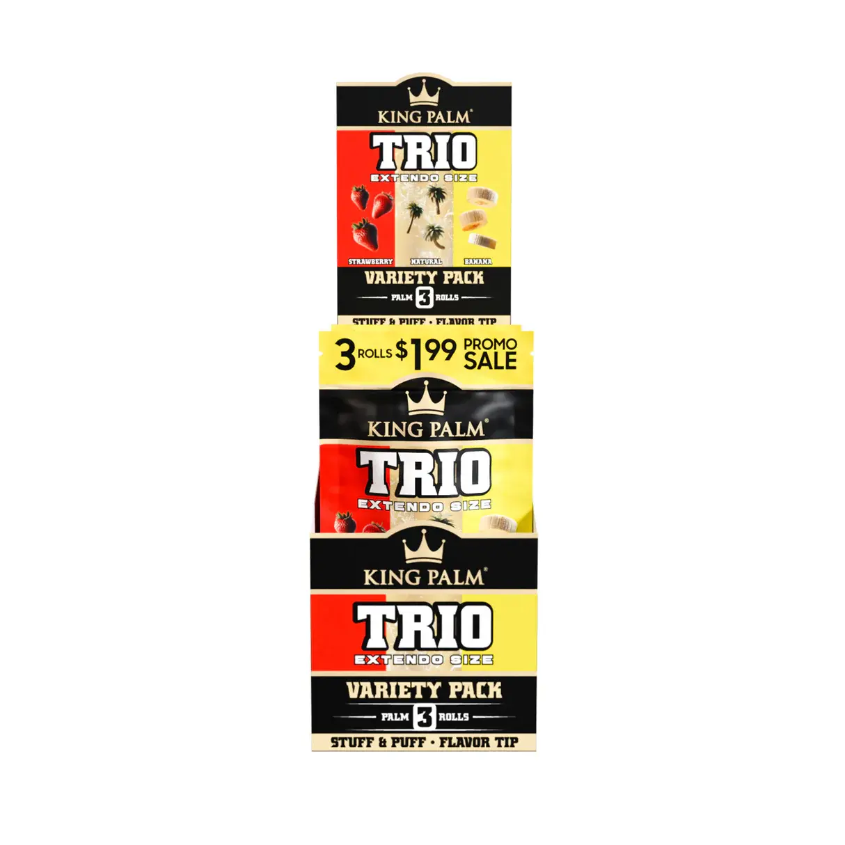 King Palm Extendo Size Trio Leaf Tubes 3 for $1.99 - 15ct 