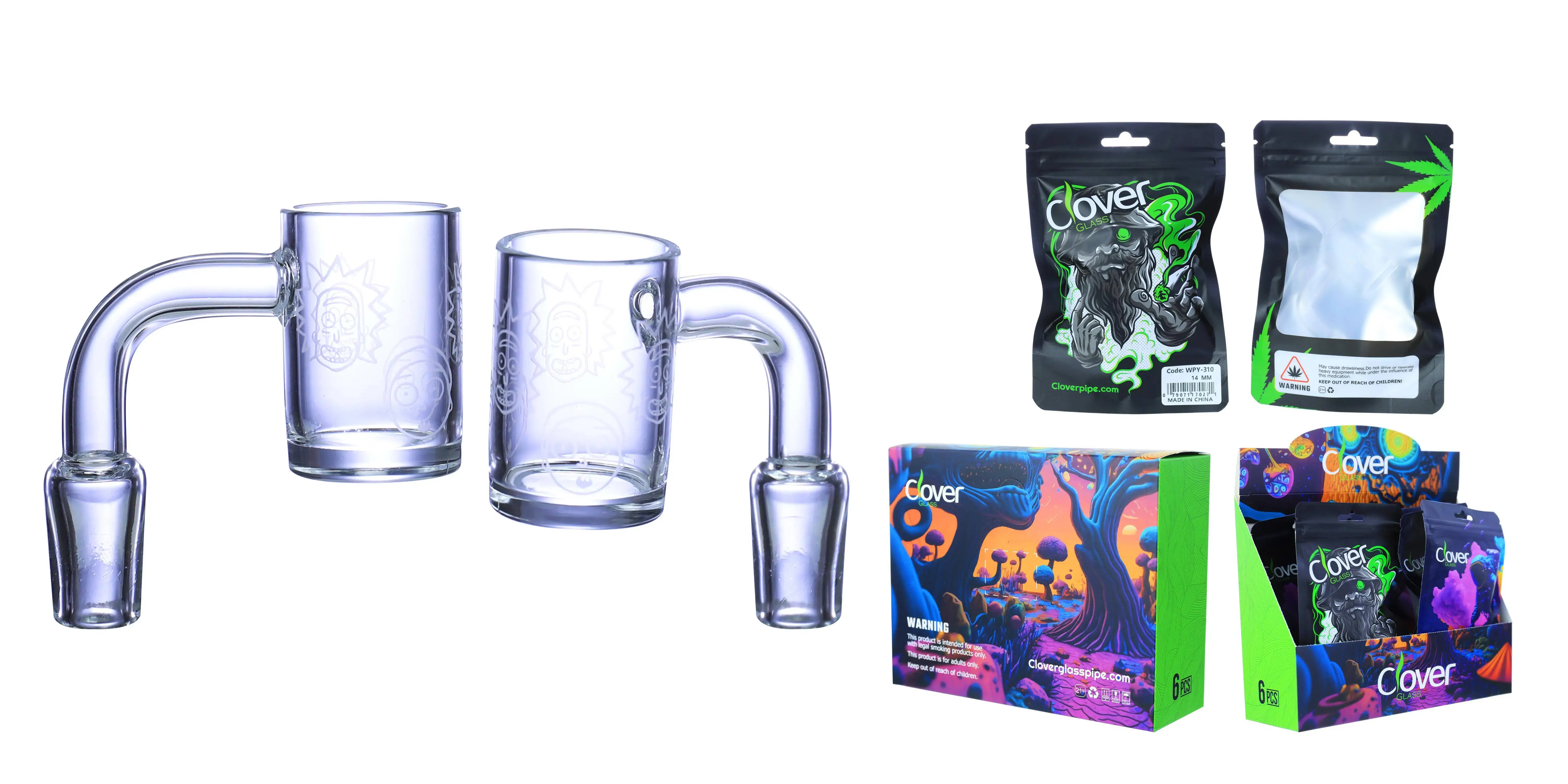 [Q-4842-18] Clover Glass Banger 14MM 6PC a Display (Rick & Morty  #310)